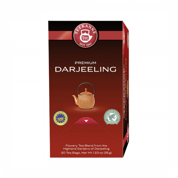 Teekanne Premium Darjeeling, Schwarztee, 20 Teebeutel im Kuvert, 35g